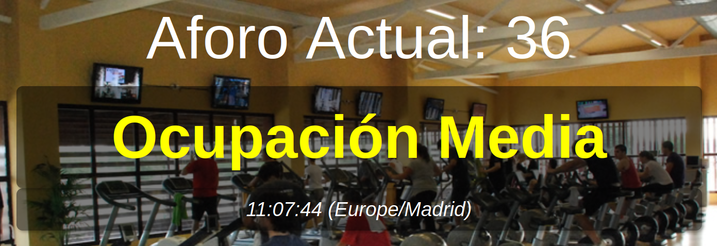 A screenshot of my previous gym's status page, showing how many people there were at the gym at that time