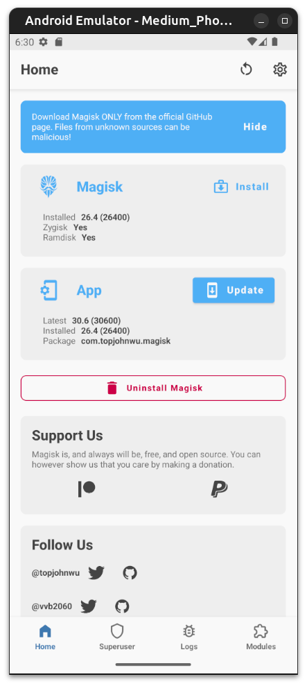 AVD successfully rooted
