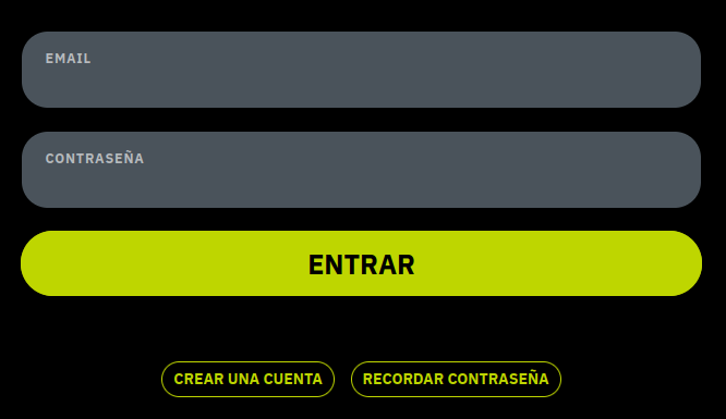 Login form with email and password fields
